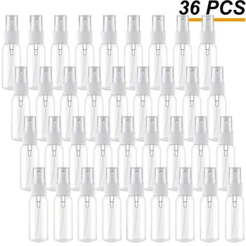 36 Adet 30Ml / 1Oz Mini İnce Sis Sprey Şişeleri Taşınabilir Doldurulabilir Küçük Boş Şeffaf Plastik Seyahat Parfüm Kozmetik Kapları
