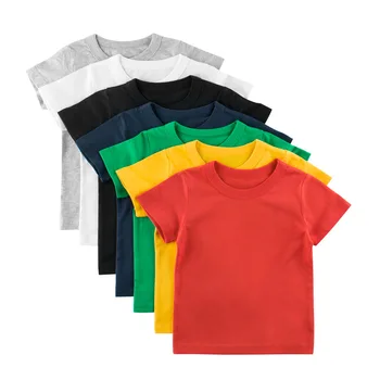 Yeni T Shirt Çocuk T-Shirt Kız Erkek Giyim Saf Pamuk Tees Çocuk Giysileri Yaz Gömlek Kısa Kollu Bebek En Yüksek Kalite