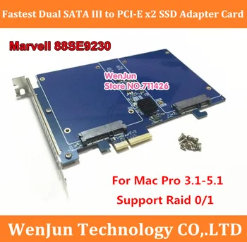 Evrensel Marvell 88SE9230 Yüksek Hızlı Çift SATA III PCI Express X2 SSD Adaptör kartı RAID kartı genişletme kartı RAID 0/1
