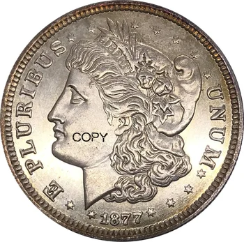 ABD 1877 Amerika Birleşik Devletleri Sikke 50C Morgan Yarım Dolar Metal Cupronickel Kaplama Gümüş Hatıra Kopya Paraları