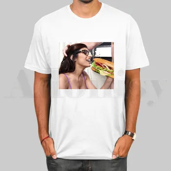Mia Khalifa Aksiyon Film Yıldızı Komik T Shirt Moda Erkekler ve Kadınlar kısa kollu t-shirt Unisex Tshirt Streetwear