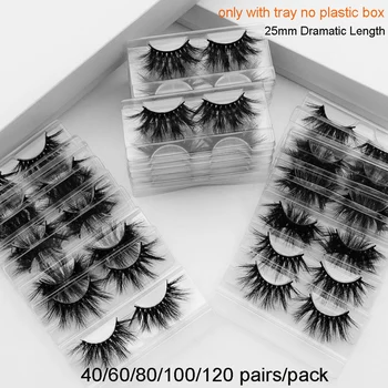 40/60/80/100/120 çift / paket Visofree 25mm vizon kirpiklere toplu 5D kirpik maquillaje sahte cils yanlış eyelashes lashes toptan