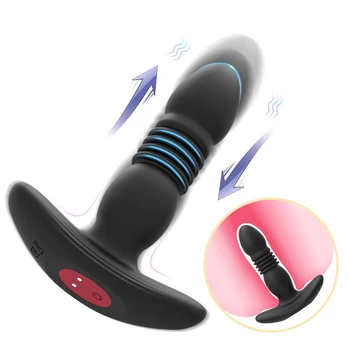 Teleskopik Buttplug prostat masaj aleti Erkek Anal Yapay Penis Vibratör Kablosuz Uzaktan Göt Fiş Titreşimli Masturbator Eşcinsel Seks Yetişkin Oyuncakları