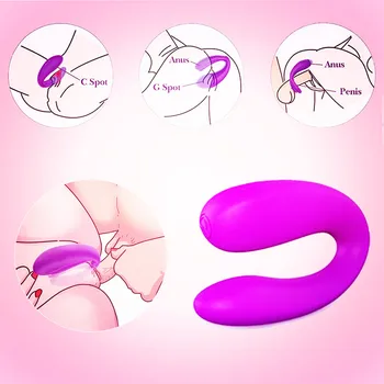 U Şekli Yapay Penis Seks Oyuncakları Vibratör Kontrol Oyuncak Topları G Noktası Klitoris Stimülatörü Titreşim Seksi Kadın Mastürbasyon Masturbator Anal