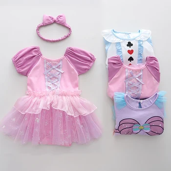 Bebek Kız Elbise Seti Çocuklar Rapunzel Alice Mermaid Elbise Toddler Yenidoğan Romper Çocuk Noel Cadılar Bayramı Kostüm 3 ila 18 Ay