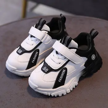 Boyutu 21-30 Çocuk Rahat Erkek Spor Ayakkabı Aşınmaya Dayanıklı Sönümleme Sneakers Kızlar Hafif Bebek ayakkabıları Yumuşak Nefes Çocuk Ayakkabı
