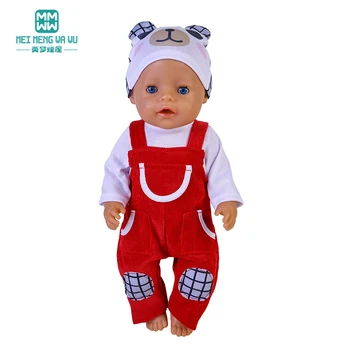 Giysileri bebek uyar 43-45cm Yeni Doğan Bebek ve amerikan oyuncak bebek Moda bebek taşıyıcı seti pembe kırmızı kahverengi