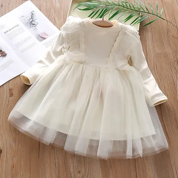 Kızlar için Prenses Elbise ayak Bileği Uzunluğu Düğün Parti Elbise Kirpik Geri Beyaz Dantel Plaj Elbise Çocuk Giyim