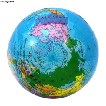 1 adet İlginç El Bilek Egzersiz Stres Giderici Sıkmak Yumuşak Köpük Topu Dünya Haritası Köpük dünya küresi