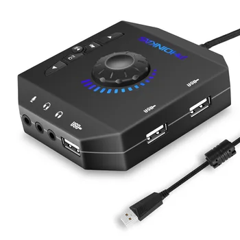 Profesyonel Bilgisayar USB Ses Kartı 7.1 Kanal Ses Adaptörü Dönüştürücü ses arabirimi PC Laptop için Harici Ses Kartı
