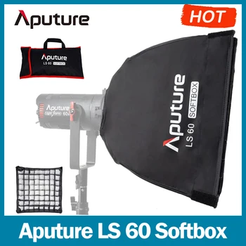 Aputure LS 60 Softbox Aputure LS 60D 60X Led Video Işığı 2 Tip Ön Difüzyonlar, 45° ışık kontrol ızgarası, Taşıma Çantası