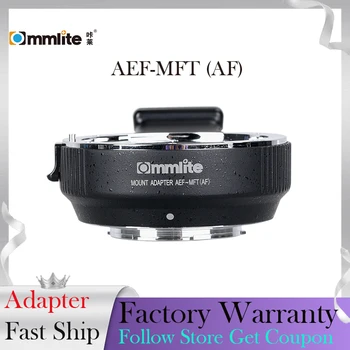 Commlite AEF-MFT (AF) Elektronik AF lens adaptörü Halka Canon EF / EF-S Lens M4 / 3 Kamera Desteği EXIF Verici