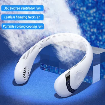 Taşınabilir Boyun Fanı Elektrikli Kablosuz FAN USBXiaomi Şarj Edilebilir Mini ventilador soğutma Bladeless Dilsiz Fanlar Açık Spor için