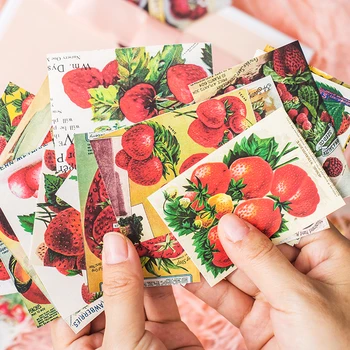 40 ADET çilek kart sticker El Sanatları Ve Scrapbooking Çıkartmaları Kitap Öğrenci Etiket Dekoratif Sticker Çocuk Oyuncakları