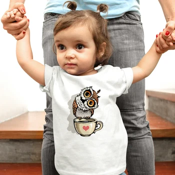 Sevimli Hayvan Baykuş T Shirt Kızlar için Karikatür Moda Popüler Çocuk Giysileri Yaz Çok Yönlü Streetwear Sıcak Satış Camiseta Çocuk