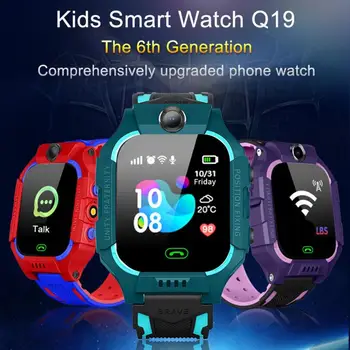 Q19 Çocuklar akıllı saat H Dokunmatik Kontrol İki yönlü İletişim 1.44 İnç Büyük Ekran Akıllı anti-kayıp LED dijital saat