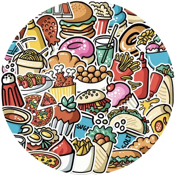 44 Adet Kawaii Gıda Serisi Çıkartmalar Seti Karikatür Gıda Çizim Günlüğü Albümü Kırtasiye Sticker Estetik Dekoratif Planlayıcısı Oyuncaklar