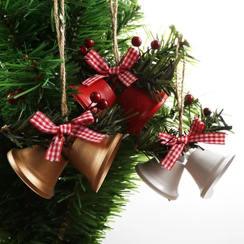 Noel Süsler Bells Sicim ile 2022 Merry Christmas Dekorasyon Ev için Noel Ağacı Asılı Kolye Navidad Hediyeler Noel ST