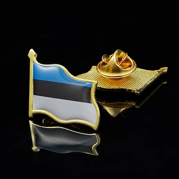 Estonya Estonya Ülke Metal Bayrak Yaka Pin Rozeti Şapka Yaka Pin Kravat / Giysi İtme Bayrağı w / Kelebek Klip
