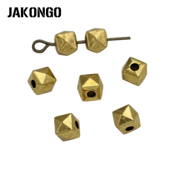 JAKONGO Düzensiz halka boncuk Antik Altın Kaplama dağınık boncuklar Takı Yapımı için Bilezik DIY El Yapımı Zanaat 40 adet