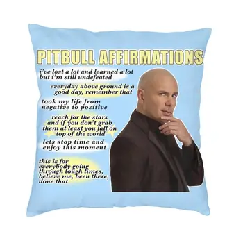 Affirmations Mr Dünya Çapında Modern Atmak Yastık Ev Dekor Pitbull Rapçi minder örtüsü Oturma Odası Dekorasyon Yastık Kılıfı