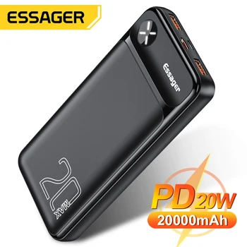 Essager 20000 mAh Güç Bankası harici pil Paketi 20000 mAh Powerbank PD 20W Hızlı Şarj Taşınabilir iphone şarj cihazı Poverbank