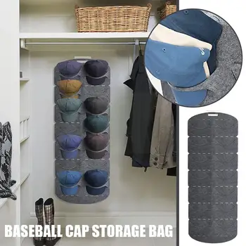 14 Cep dokulu şapka Organizatör Raf Ballcap Ekran Tutucu Beyzbol Organizatör Depolama Asılı Çanta İçin Duvar Veya Kapı J2K3