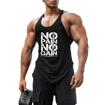 Yaz Y Geri Spor Stringer Tank Top Erkekler Pamuk Spor Giyim Vücut Geliştirme Kolsuz Gömlek Kas Yelek Atlet Egzersiz Tankı