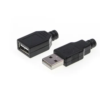2/5/10 kiti Tip A USB Erkek Soket USB Dişi Fiş Tipi A Tel kaynak teli Konnektörü Ana Plastik Kapak Kaynak DIY Bağlayıcı