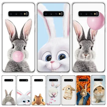 Sevimli Beyaz Bebek Tavşanlar Telefon Kılıfı İçin Samsung Not 20 Ultra 10 Lite 9 8 F52 F62 Galaxy M52 M32 M11 M12 M21 M30S M31S M51 J8 J6