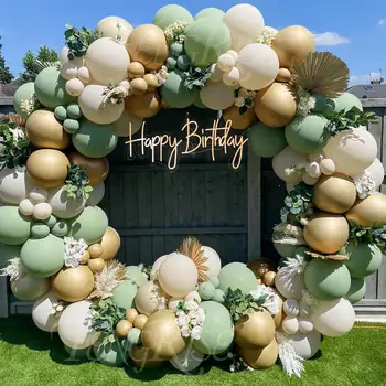 Avokado Yeşil Balon Garland Kemer Kiti Düğün Balon Doğum Günü Partisi Dekorasyon Çocuklar Bebek Duş Globos Konfeti Lateks Balon