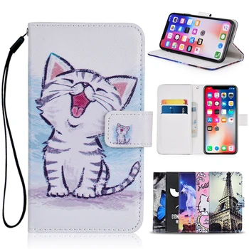 Karikatür Cüzdan LG kılıfı K8 LTE PU Deri Moda Güzel Unicorn Kedi Kelebek Kickstand Kitap Kapağı Cep Telefonu Çantası