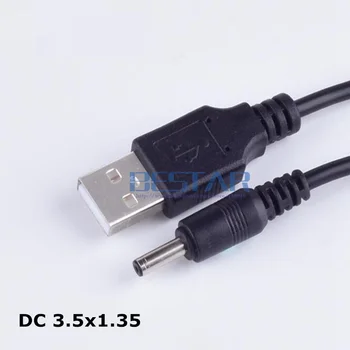 Siyah DC Güç Fiş Adaptörü USB DC'ye Dönüştür 3.5*1.35 / 3.5*1.35 mm 3.5 mm x 1.35 mm 3.5 mm/1.35 mm Jack şarj güç Kablosu 1 M 3FT