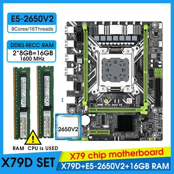 JINGSHA X79 Anakart Seti Xeon E5-2650 V2 CPU LGA2011 kombinasyonları 2 * 8GB = 16GB 1600Mhz Bellek DDR3 RAM KİTİ