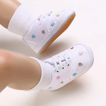 0-18M Klasik Yenidoğan Erkek Bebek Kız Yıldız kanvas ayakkabılar Bebek İlk Yürüyüşe Ayakkabı Kauçuk kaymaz Toddler Bebek rahat ayakkabılar
