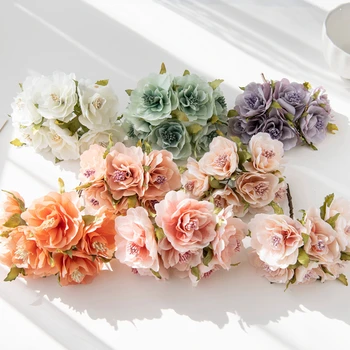6 Adet Düğün Mini Buket Karalama Defteri Noel Dekorasyon Çelenkler Ev Bahçe İpek Ercik Kiraz Dıy El Sanatları yapay çiçekler