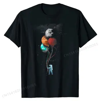 En Spaceman Gezisi Astronot Uzay Gezegenler Balonlar T-Shirt pamuklu üst giyim Gömlek Tasarım Yeni Yaz T Shirt