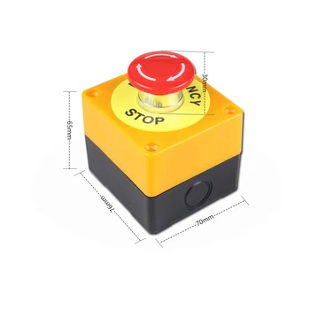 1 ADET Plastik Kabuk Kırmızı Işareti basmalı düğme anahtarı DPST Mantar Acil Durdurma Düğmesi AC 660 V 10A NO + NC LAY37-11ZS