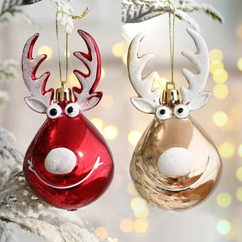 2 Adet Noel Topları Elk Dekorasyon Noel Boules Topu bolas de Navidad Ağacı Süsler Natale Geyik Ev Dekor için Petank 2023