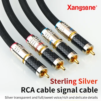 Xangsane yeni XS-9003Ag 6N gümüş ses RCA kablosu güç amplifikatörü CD çalar genel sinyal kablosu karbon fiber rca fiş konnektörü