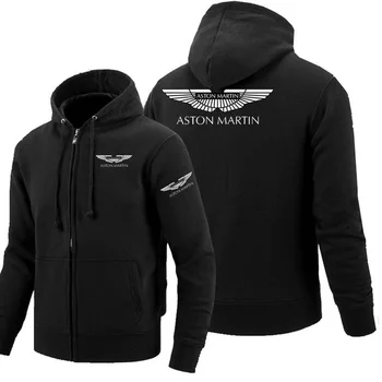 2021 YENİ Hoodies Aston Martin logo Baskılı Hoodie Polar Uzun Kollu erkek fermuarlı ceket Kazak