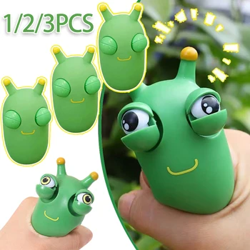 1-3 adet Sıkmak Göz Haşhaş Flippy Sıkmak Oyuncaklar Yeşil Solucan Stres Rahatlatıcı Antistres Fidgets Noel Çocuk Çocuk Hediyeler