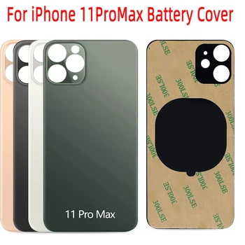 Arka Kapı Büyük Delik Kamera Deliği Pil Kapağı Konut iPhone için kılıf 11 Pro Max arka kapak Logo ile Onarım Parçaları