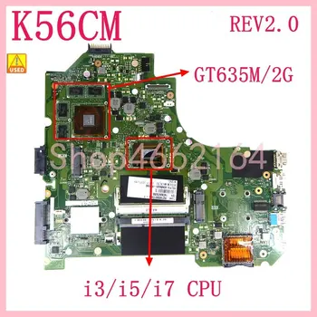 K56CM REV. 2. 0 İle ı3 / ı5 / ı7 CPU GT635M / 2G Anakart Asus İçin K56CM K56CB K56C S550C S550CM Laptop Anakart Test TAMAM Kullanılan