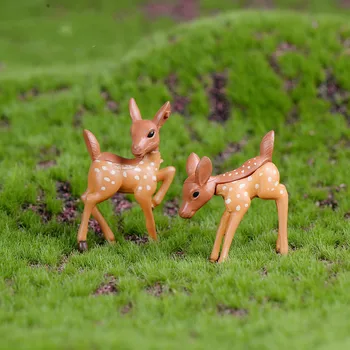 Geyik Severler Heykelcik Minyatür Peri Bahçe Aksesuarı Mini Dünya Dekorasyon Yosun Teraryum Dollhouse Hediye DIY Aksesuarları