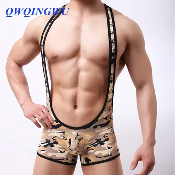 Seks Erkek Fanilalar Leotard Bodysuit Tulum Mayo Tek parça Mayo güreş atleti Pijama İç Çamaşırı Bodysuit