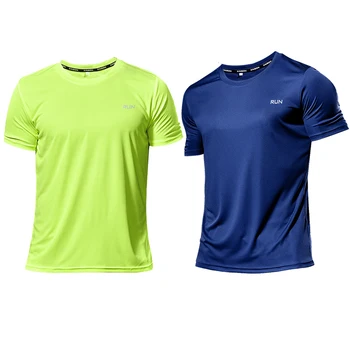 Hızlı Kuru Spor T Shirt erkek Yaz Spor Giyim Kısa Kollu Spor Üstleri Açık Koşu Ekipmanları Adam Kıyafetler Aksesuarları