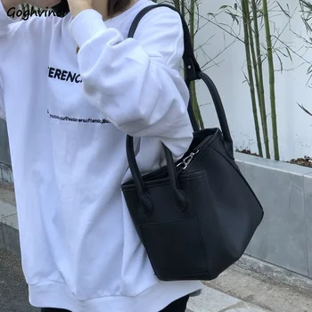 Kadın omuz çantaları Kore tarzı Büyük Kapasiteli Zarif Koltukaltı Kompozit Çanta Üst kolu Sepet Alışveriş PU Deri Kova çanta