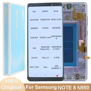 Orijinal Note8 AMOLED Ekran İçin Çerçeve İle Samsung Galaxy NOT 8 N950 SM-N950U SM-N950F / DS LCD dokunmatik ekranlı sayısallaştırıcı grup