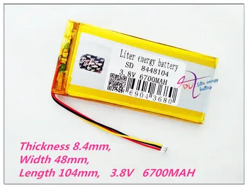 3 iplik 8448104 3.8 V 6700MAH (polimer lityum iyon batarya) Şarj Edilebilir piller li-ion pil tablet pc için